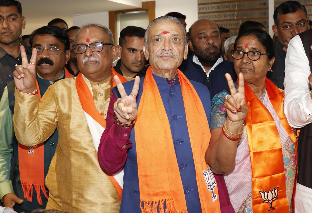 Gujarat Rajya Sabha election: 3 candidates of ruling BJP and 2 of main opposition congress file nomination papers