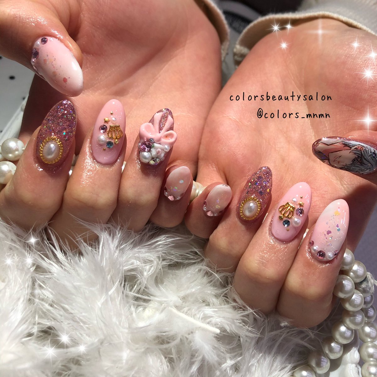 Color Sやまざき お客様オーダー 他店スカルプにジェルから施術 させていただきました 夢100グレイシアくん痛 ネイル デザインはおまかせオーダーです 痛ネイル