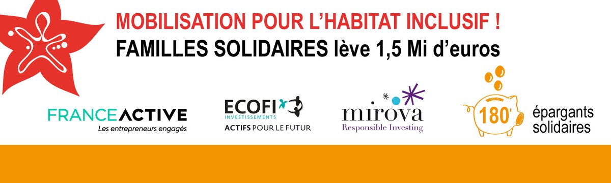 FamilSolidaires's tweet photo. 🏡Mobilisation pour l'#habitat #inclusif : @FamilSolidaires lève 1,55 million d’€ pour développer 4 nouveaux projets d’habitat partagé accompagné pour des personnes fragilisées par l’#âge, la #maladie ou le #handicap ! @Mirova_RI, @ecofi, @franceactive +180 épargnants solidaires https://t.co/PwYTyC97cH
