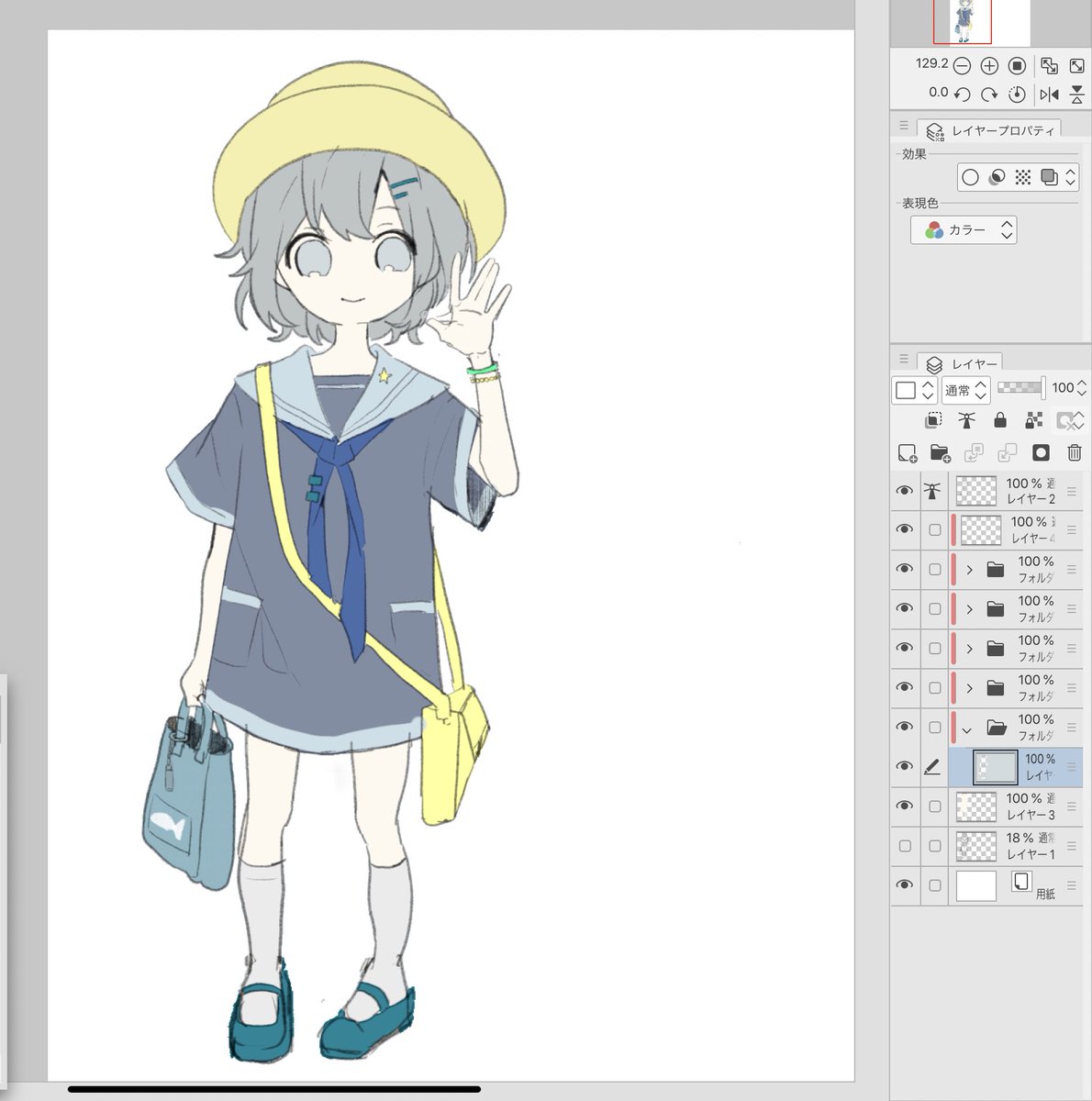 進捗送り合いながら描いてたから可愛いJSがつくられる過程が残ってた、、、 