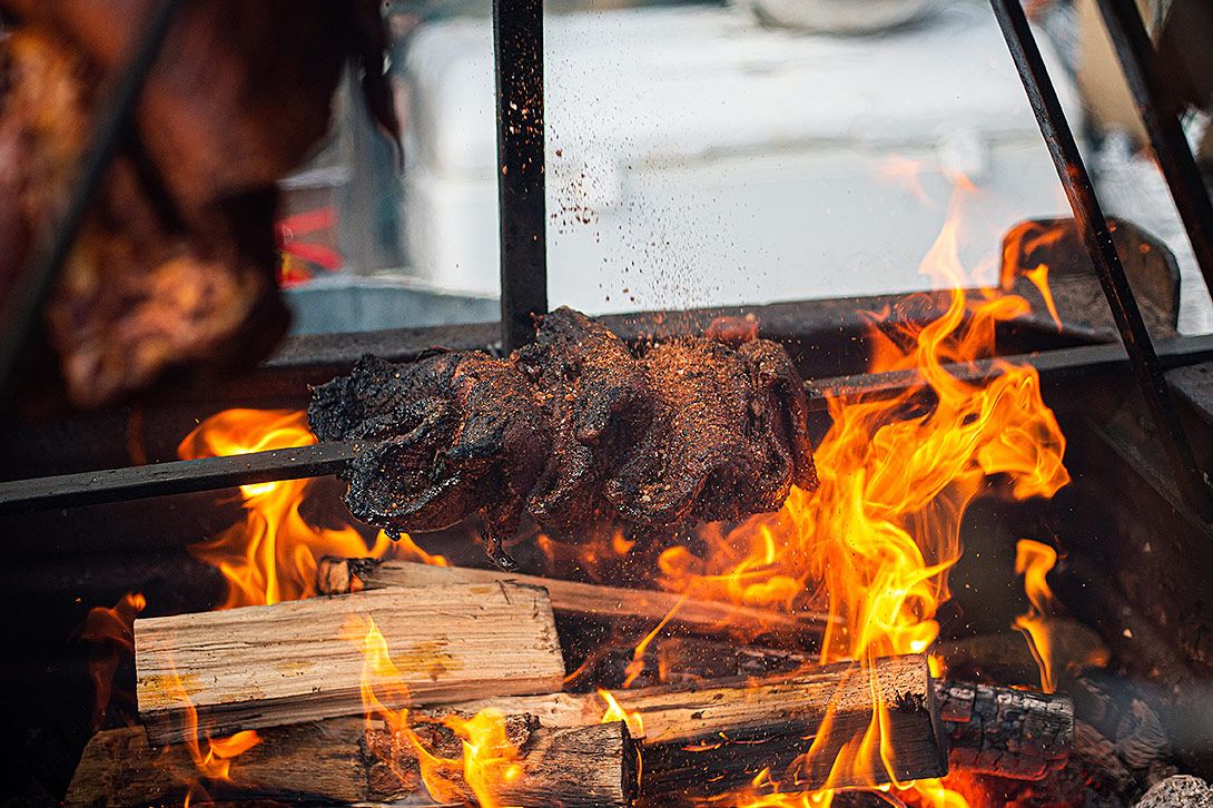 Fire is the sole source of heat for cooking with at Meatopia. Every grill is fuelled by sustainably-sourced wood and charcoal from <a href="/LondonLogCo/">Lord Logs</a>. It all adds to the flavour and excitement of watching 70+ of the world’s best chefs plying their craft over live fire.