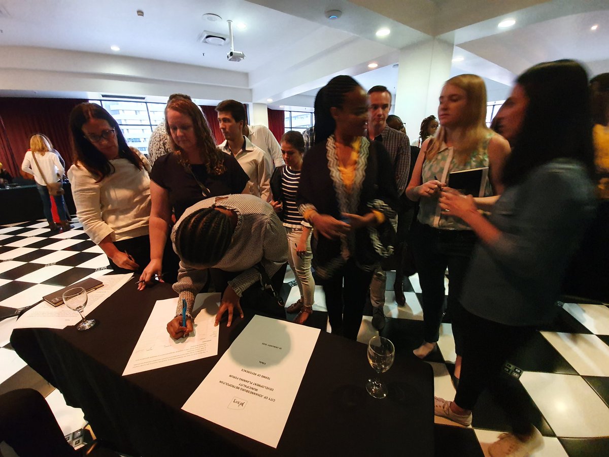 CityofJoburgZA's tweet photo. There you have it, Terms of Reference signed, sealed and delivered. #DevPlanForum #DPForum @CoJDevPlanning @Amolemo6 @KhozalLawrence ^PS https://t.co/L303IMMqgW