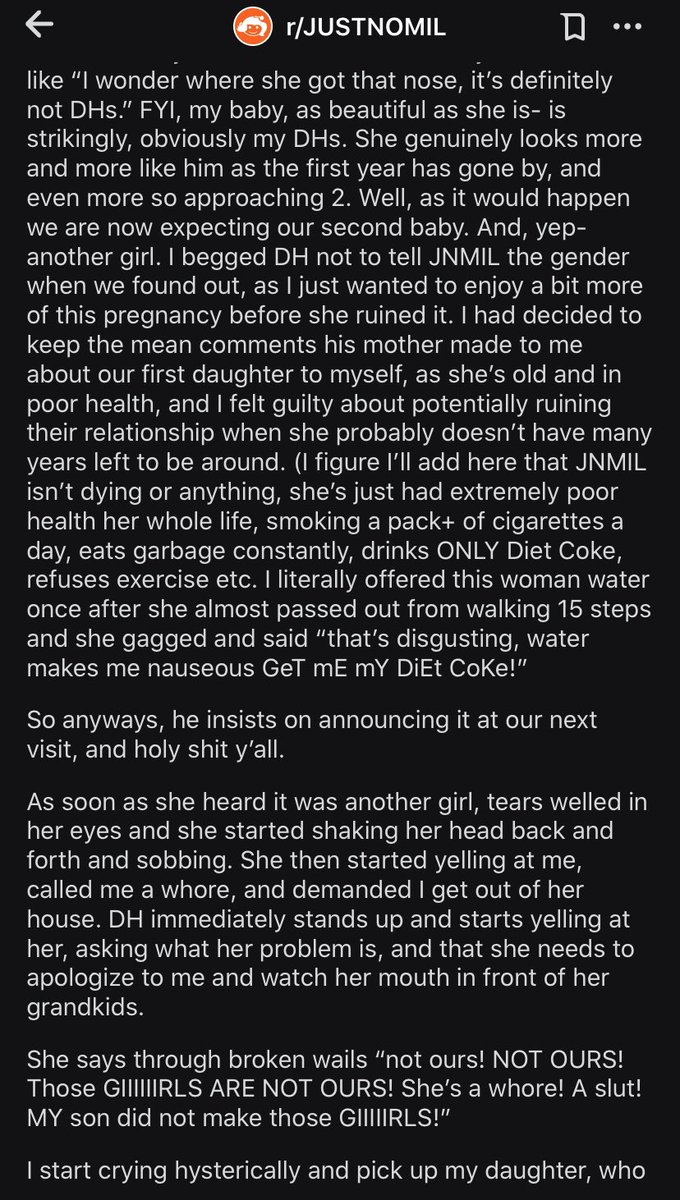 JustNoMIL1's tweet photo. MIL thinks I cheated on my husband because we’re having a girl (tw: physical assault) https://t.co/mpMvIpZADQ