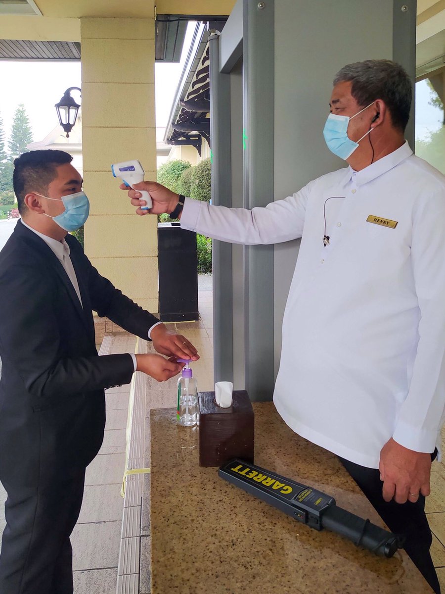 To ensure the safety of guests and employees, thermal scanning are being conducted upon arrival of guest and employee. Those with body temperatures above 37.5°C are not being allowed in the hotel premises. Please keep safe everyone! 🙏🏻 #KeepingItSafe #TaalVistaHotel