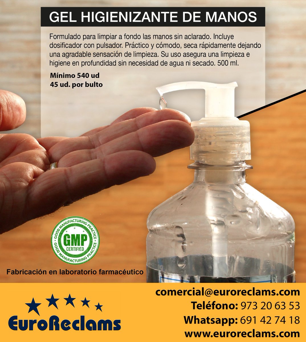 Pide tu presupuesto o consulta a comercial@euroreclams.com, también puedes llamar al 973 20 63 53 o visitarnos AV/ de les garrigues, 101 (Lleida).

Estaremos encantados de ayudarte!
euroreclams.com

#Limpieza #Coronavirus #PorMayor #Empresas #Publicidad