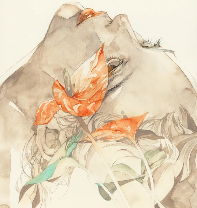 神立 #顔彩 #絵墨 