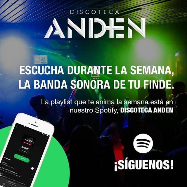 AndenMalaga's tweet photo. 🚂💨 Sabemos que es imposible estar siempre de fiesta 😥 ¡Pero tenemos la solución! 😏 Lleva la música de #DiscotecaANDEN a todos lados con nuestra lista de Spotify 🎶 ¡Qué el ritmo no pare! 🎵LINK BIO
.
.
#andenmalaga #andeneras #discotecaANDEN #andeneros #Malaga #MalagaCentro https://t.co/i4F9xLm5AP