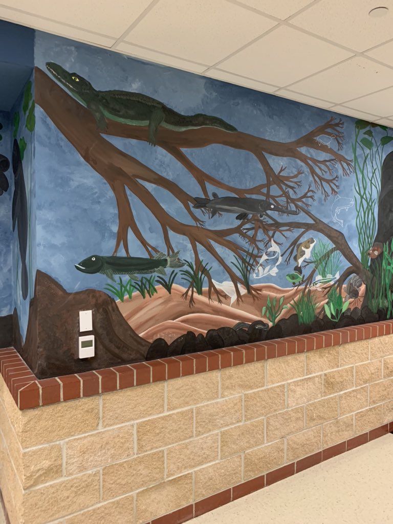 This doesn’t count as one of my 30 but as I am walking in this morning I see this everyday. What an awesome job our aquatics students and teacher did to make this an inviting entrance! <a href="/sciencestacie/">Stacie Rodriguez</a> is a gem for us! Wait till I visit later and you see inside!