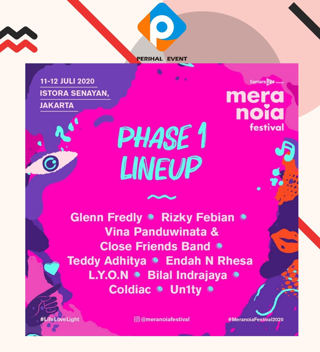 perihalevent's tweet photo. Here is the complete list our first phase lineup at Meranoia Festival 2020. Are you excited? We still have more artists to be announced! 
Psst, PRESALE ticket is out now!

#perihalevent 
#MeranoiaFestival2020 #LifeLoveLight" https://t.co/RAWIQ8MvrH