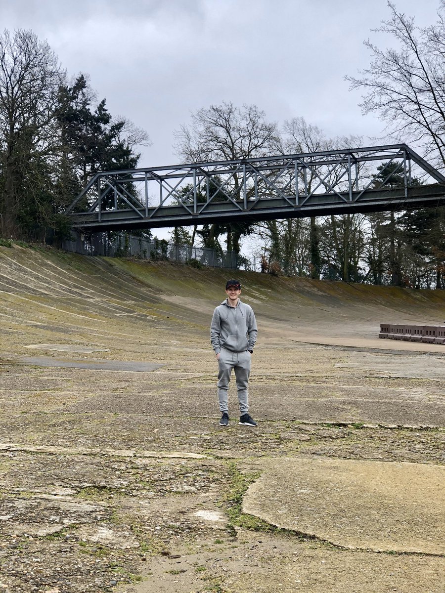 DannyWebb99's tweet photo. Swapped @losailcircuit for the iconic Brooklands circuit @BrooklandsMuseu what a great piece of British history! Crazy to think they races around here!! https://t.co/x2fq40oVEQ