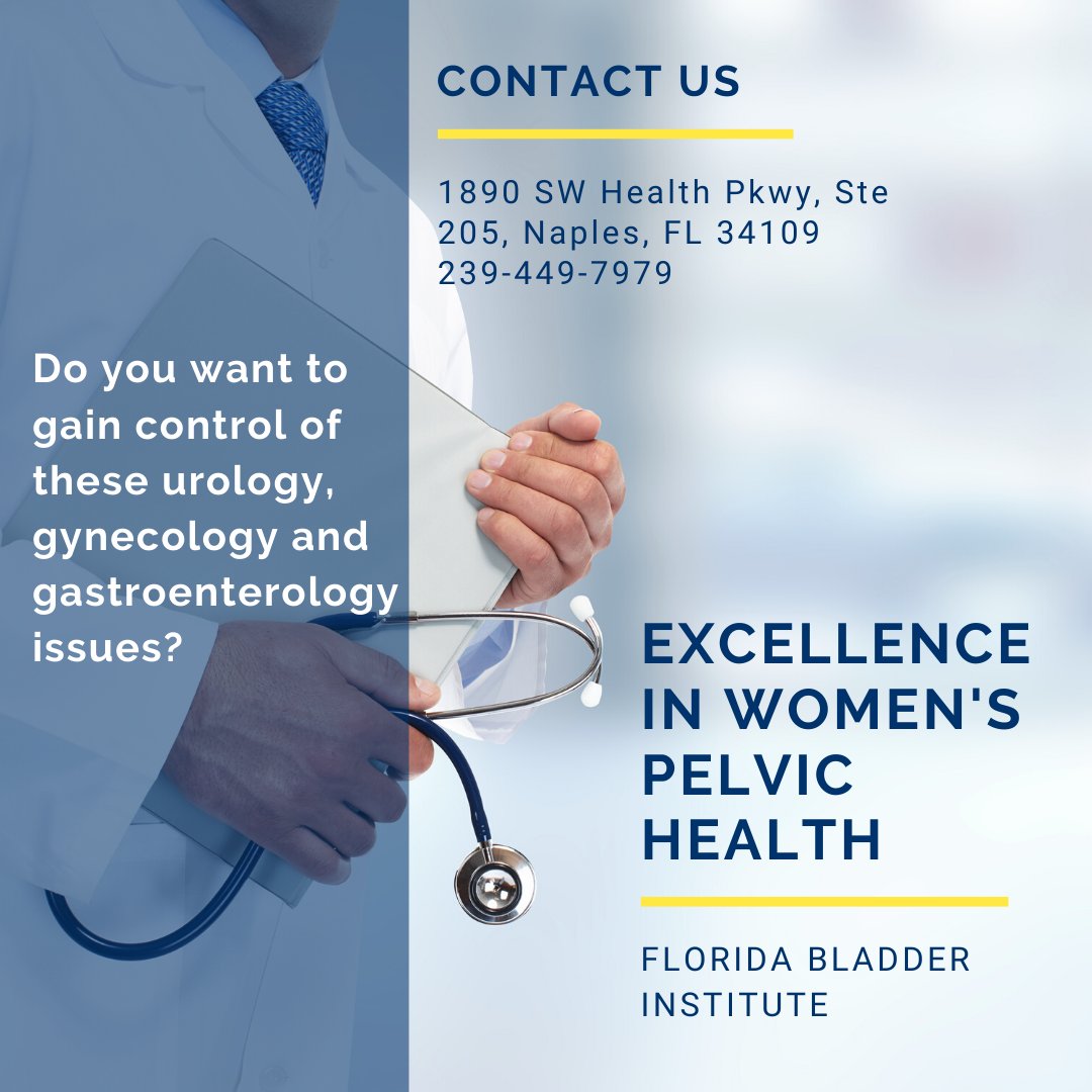 FLBladderInst's tweet photo. The Florida Bladder Institute, based in Naples Florida, is one of the country's first Urogynecology practices. Do you want to gain control of these urology, gynecology and gastroenterology issues? Contact us today! https://t.co/HaecinKq5S
#FloridaBladder #FloridaBladderInstitute https://t.co/3yEPqY9uSK