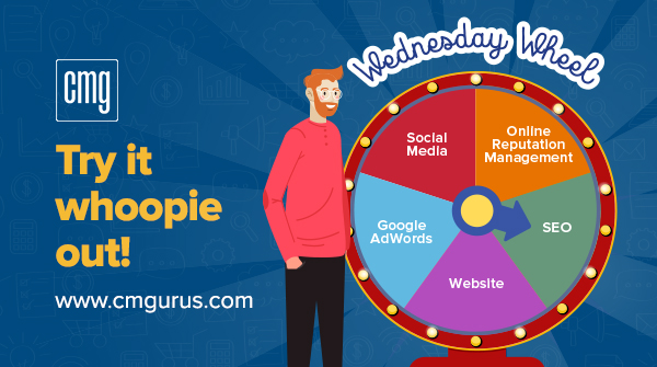 cm_gurus's tweet photo. Unable to decide what do you want to fix in your #digitalmarketing strategy? We hear that a lot, too. Don’t flip a coin, here's a wheel that can help you. Try it whoopie out!

https://t.co/LhDk2sapU0

#website #SEO #SocialMedia #GoogleAdWords #CMGurus #WednesdayWheel https://t.co/B5D4hanrR5