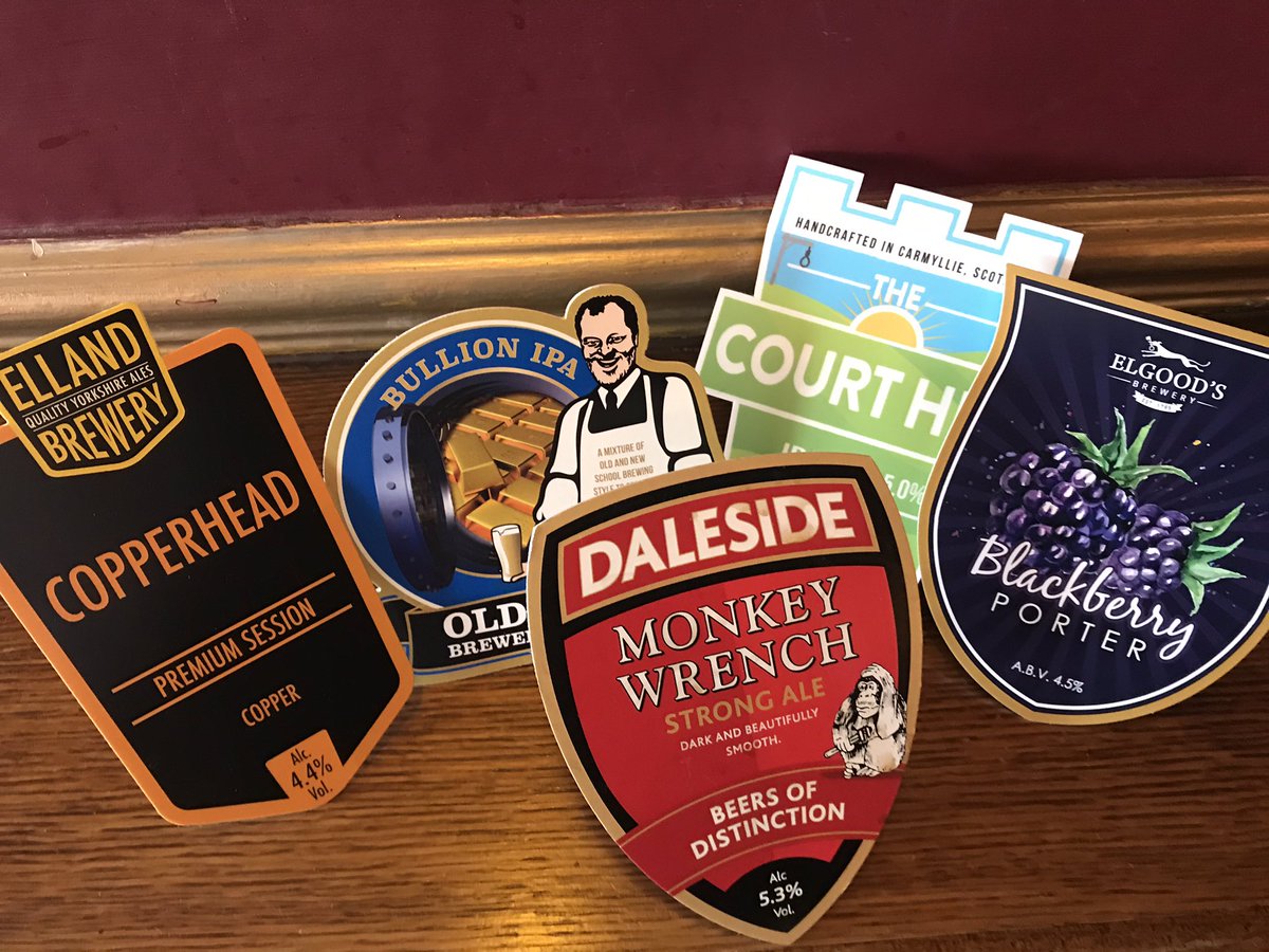 Wednesday Beers.
<a href="/MORDUEBREWERY/">MordueBrewery</a> 
<a href="/PennineBrewing/">Pennine Brewing Co</a> 
<a href="/SmallBeerLtd/">Small Beer Ltd & TrentAns Vintners</a> 
<a href="/BlackSheepBeer/">Black Sheep Brewery</a> 
@RingwoodBrewery 
<a href="/EllandBrewery/">Elland Brewery</a> 
<a href="/ElgoodsBrewery1/">Elgood's Brewery</a> 
<a href="/RedcastleBrewe1/">Redcastle Brewery & Spirits</a> 
<a href="/DalesideBrewery/">Daleside Brewery</a> 
@hambletonbrew 
<a href="/flyingfirkin/">flying firkin</a> 
<a href="/caskmarque/">Cask Marque</a> 
<a href="/OldMillBrewery/">Old Mill Brewery</a> 
Memories, John Collier &amp; Brewer Wilson.