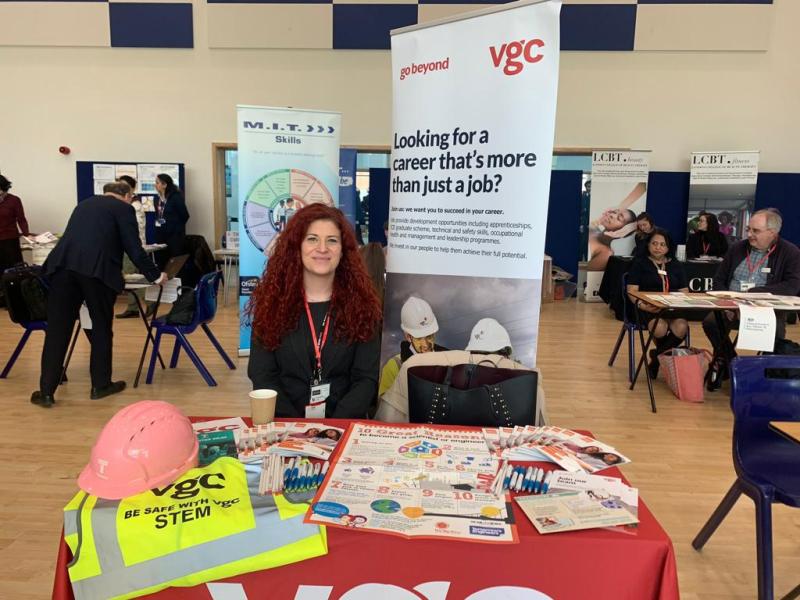 VGCGroup's tweet photo. CSR manager @KimMcGinty is taking part in today's #careers fair with @TidewayLondon @lb_southwark #STEM @STEMAmbassadors #ConstructionCareers #AchievePotential https://t.co/Ij2XXATVLL https://t.co/3LH6sVqORz