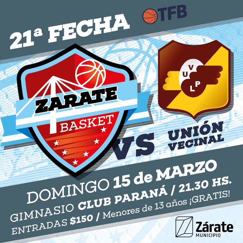 DOBLE FECHA EN ZÁRATE 🏀🔥

El viernes recibimos a <a href="/clubunionmdp/">Club A. Unión (MdP)</a> y el domingo a <a href="/uv_lp/">Club Unión Vecinal de La Plata</a> en una nueva doble fecha del @basquetfederal ⠀⠀
⠀⠀
#VamosZárate 💪🏽💪🏽