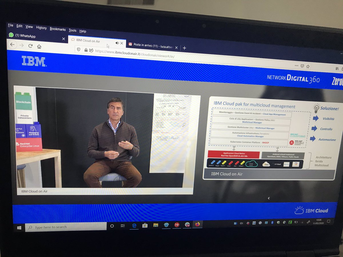 AltieriLuca's tweet image. Adesso parla di cloud Paks per multicloud management #IBMCloudOnAir #startibmcloud
