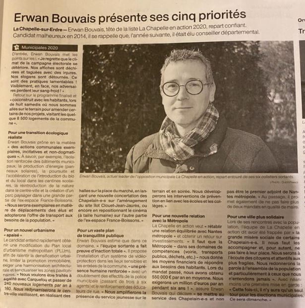 2020Erwan's tweet photo. @2020Erwan vous présente ces cinq priorités pour #MieuxVivreàLaChapellesurErdre ! #Municipales2020 #LaChapelleenaction2020 https://t.co/PTmmbqDZ0H