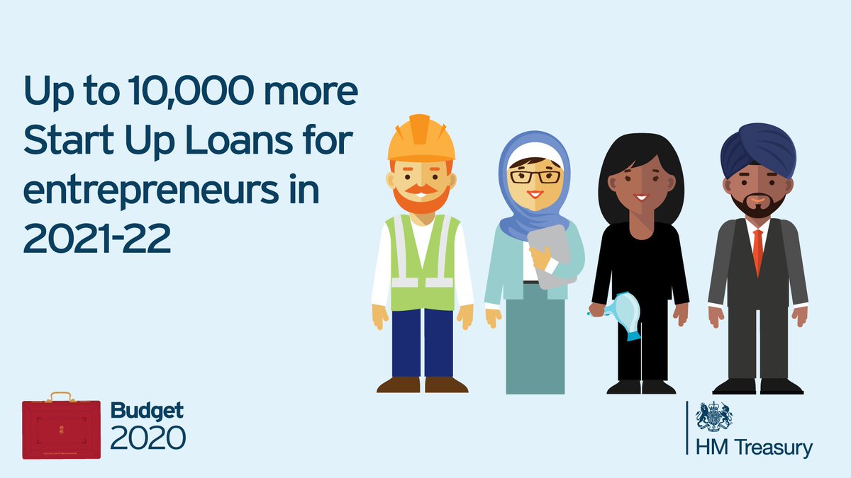 £130m of new funding to extend Start-up Loans. #Budget2020