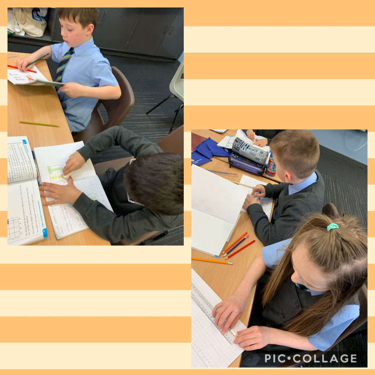 OLRprimary's tweet photo. P4a were combining lots of skills today. They drew grids- #gridreference Next they coloured a symmetrical design on it- #symmetry Then they instructed their partner to draw the same design without seeing it and swapped over- #Instructions #TalkingAndListening https://t.co/zHKT0B9XnZ