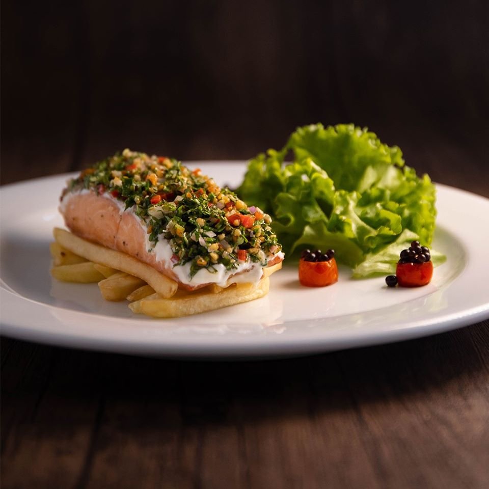 Enjoy a Lebanese style Baked Salmon with tartare sauce and french fries.

#WomensDay #EachforEqual #IWD2020 #WomensDaySpecial #Levo #SpecialMenu #Lebanesestyle #BakedSalmon