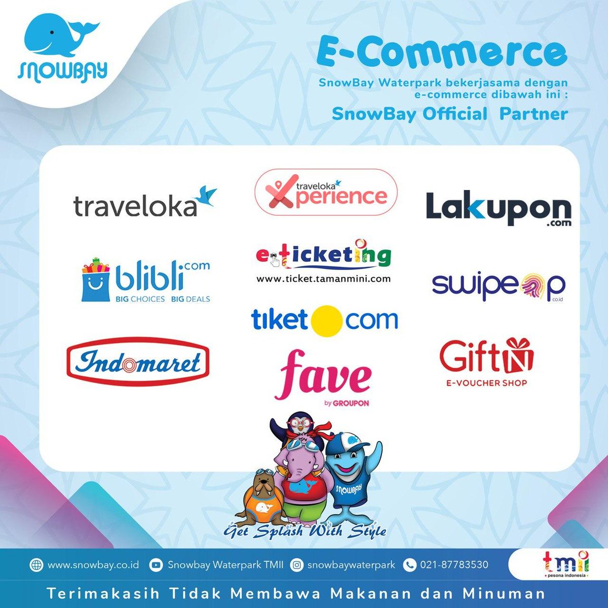SnowBayID's tweet photo. Hi snowers, kalian bisa lho beli tiket SnowBay di online.

Sebelumnya cek dulu ya daftar diatas. 
Ecommerce diatas adalah daftar online yang secara resmi bekerjasama dengan SnowBay.
Cek it out daftar diatas sebelum membeli ya, supaya aman tidak merugikan buat snowers yang membeli https://t.co/t1GQjsbcMX