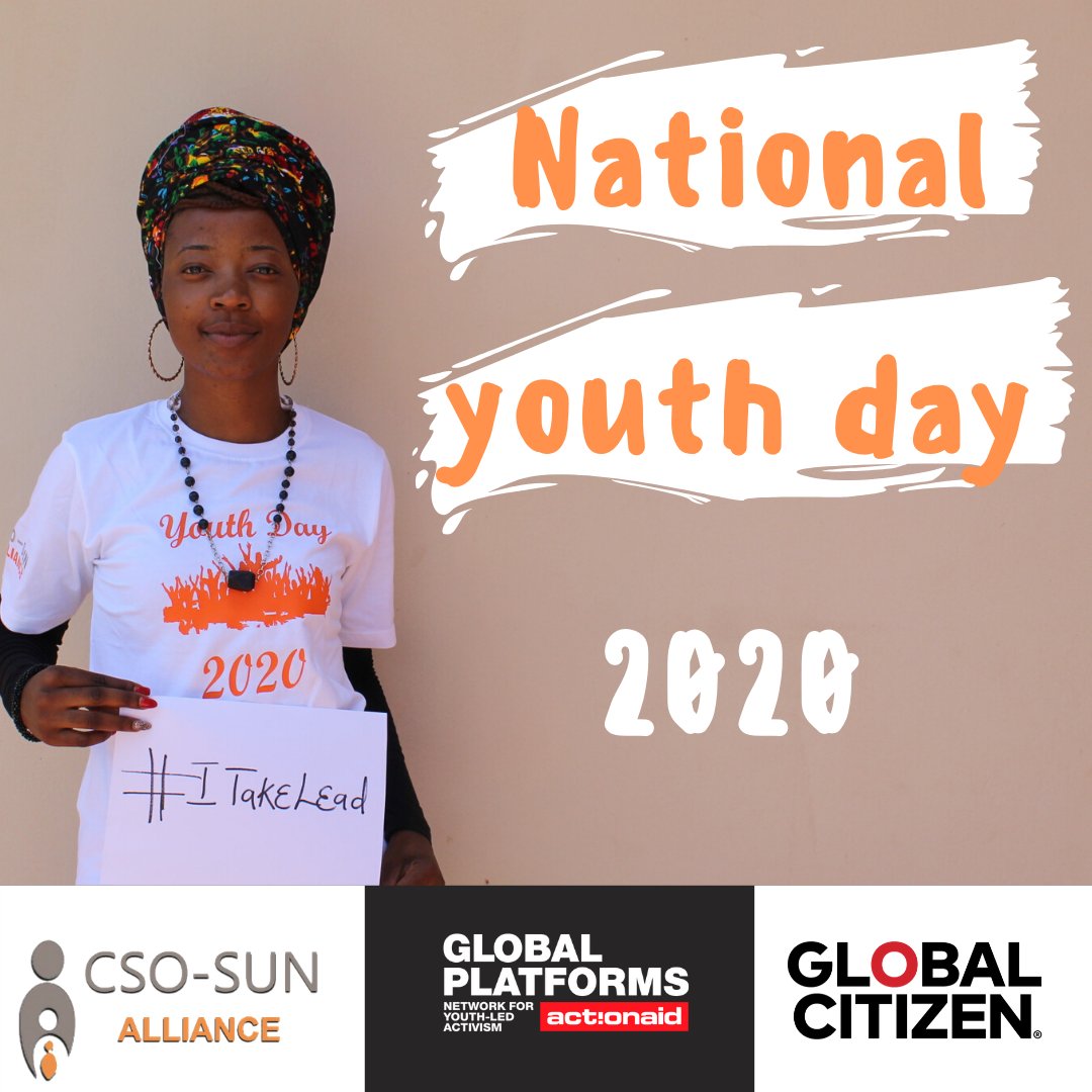 CSOSUN's tweet photo. National youth day is just hours away and CSO-SUN has partnered with @GlblCtzn, Global Platform Zambia and @ActionAidZambia to create a platform for youth to take lead and have their voices heard on food and nutrition security issues in #Zambia. #itakelead #nationalyouthday https://t.co/BxOscdNX7V