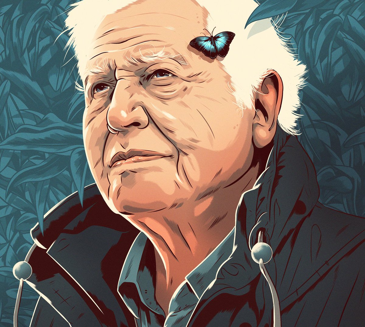 WellsIllustrate's tweet photo. Some recent portraits, including Jordan Peele, Sir David Attenborough and J.R.R Tolkien https://t.co/ASVPAkwSxF