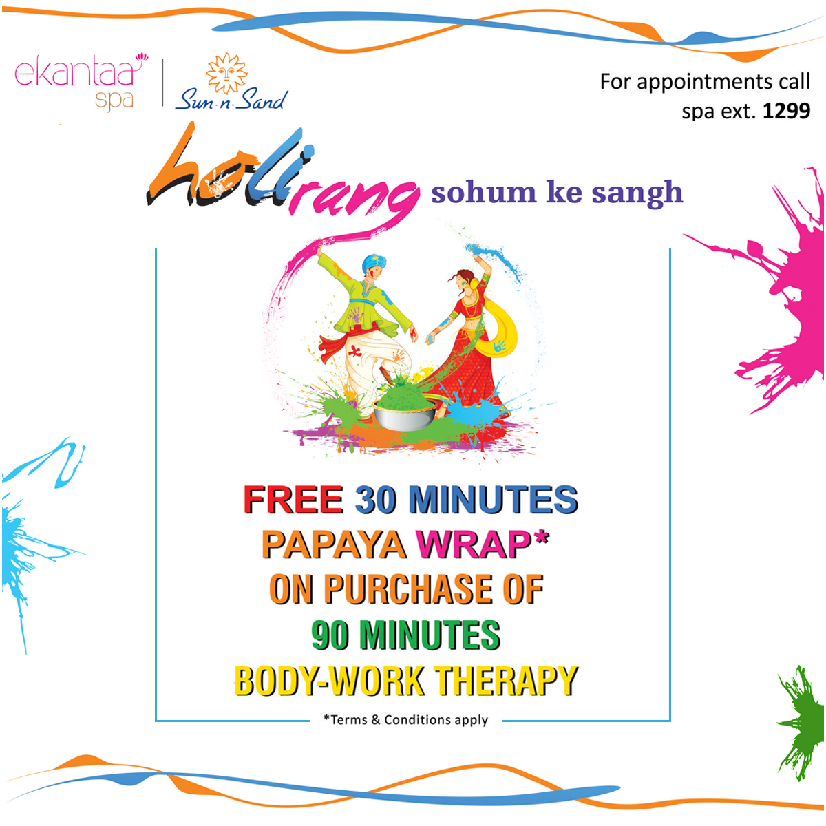 sunnsandhotel's tweet photo. Post Holi Spa offer!
Give your skin a New Glow after fun festival of colors which can be taxing on the skin owing to all harmful chemicals from toxic colors.
.
.
#ekantaaspa #sohumspa #Holi2020
#skincare#selfcare #spaday #spatreatment #instaspa #rejuvenation #musclerelaxing https://t.co/CCY6TQtUFP