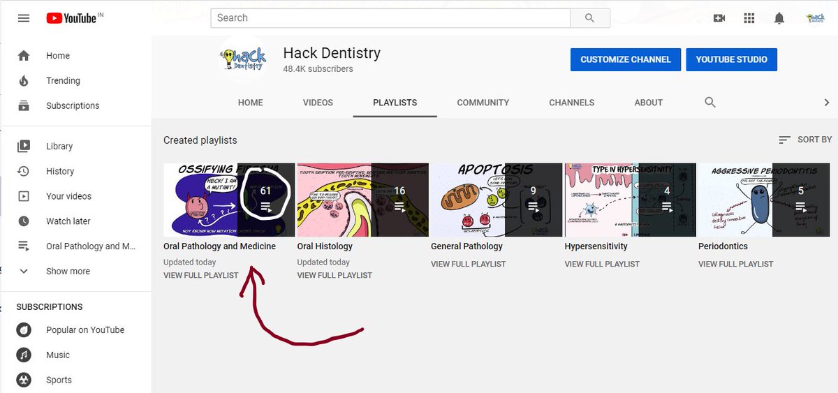 hckdentistry's tweet photo. We released an extra 16 videos to our Oral Pathology and Medicine playlist on YouTube. While these videos cannot be viewed from the Videos section, they can be viewed by navigating to Playlists section on our channel!Enjoy! #hackdentistry #dentistry #oralpathology #oralmedicine https://t.co/8HEhY4zwnG