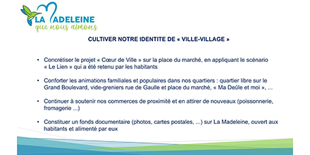 lamadeleineqna's tweet photo. 12/14 ✅ 12ème axe du projet de #LaMadeleineQueNousAimons : Cultiver notre identité de « Ville-Village » 

#Municipales2020 https://t.co/28h29IAw5Q