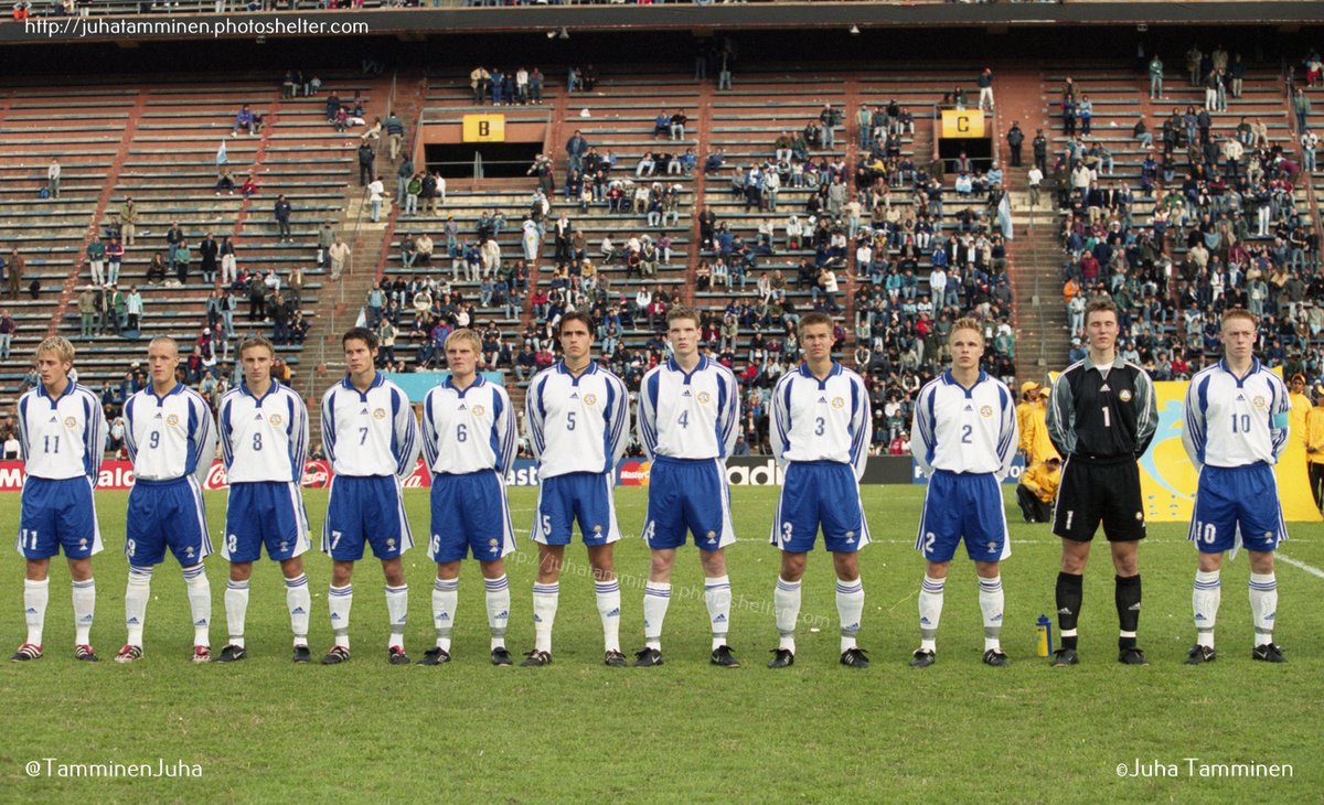 TamminenJuha's tweet photo. Finland team at the FIFA U-20 World Championship of 2001, 23rd June at Estadio José Amalfitani of Club Atlético Vélez Sarsfield in Buenos Aires. @MikaelForssell @MikaVayrynen @marcoparnela @OttoFredrikson @antti_okkonen #Pikkuhuuhkajat #Argentina2001 https://t.co/ylmkk3qJnC