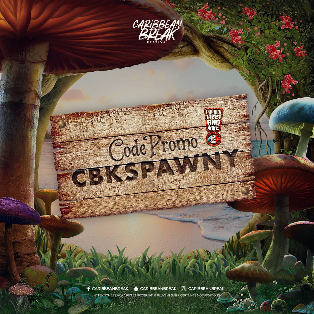 FkwSoca's tweet photo. On me dit à l'oreillette que notre DJ officiel #FKW 🏴‍☠️ @DeejaySPAWNY compte TOUT retourner à la CBK! 🤯🥵 Pour fêter ça on t'offre 20€ sur ton Pass avec le code promo CBKSPAWNY 🤩🥰
🚨@caribbeanbreak Festival est de retour du 19 au 22 juin 2020 🥳
🎟 https://t.co/bAuk07U8gc https://t.co/ioja3Xu3Q3