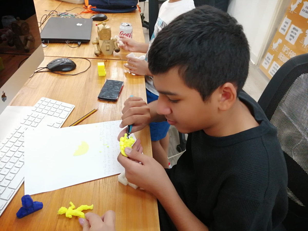 nickeyk's tweet photo. So proud to see my nephew learn #3dprinting with @EducationBSD  and then take the time to finesse his creation of his series of @dragonballz characters for his bedroom. 

#3dprint #maker #buildsomethingdifferent https://t.co/lp3eLAgYU0