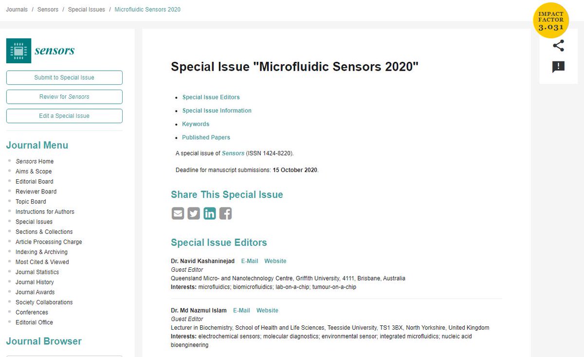 nazmul_bio's tweet photo. I am editing a special issue entitled "Microfluidic Sensors 2020" in the journal @Sensors_MDPI (IF 3.031)! We encourage the submission of relevant original and review articles from #microfluidic community #microfluidicsensor
https://t.co/GvoUAginU9 https://t.co/Vg6eqA71kU
