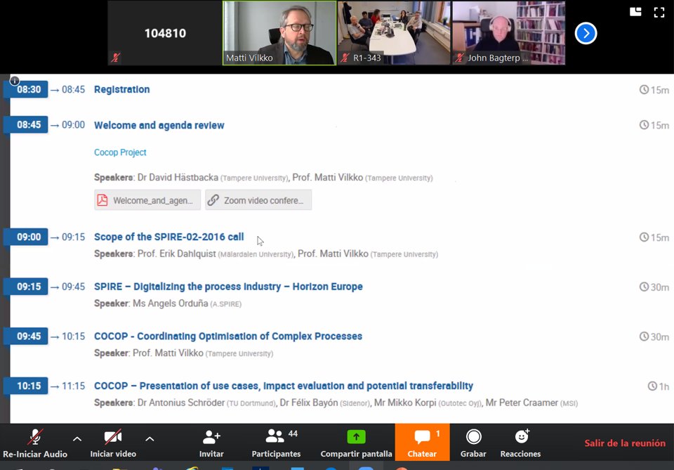 The virtual “FUDIPO &amp; COCOP final workshop” is running on-line now! 
<a href="/MONSOON_EU/">MONSOON Project</a> <a href="/FUDIPO_EU/">FUDIPO</a> <a href="/CoPro_Project/">CoPro Project</a> @EU_MORSE @spire2030 <a href="/EU_H2020/">Horizon 2020</a>