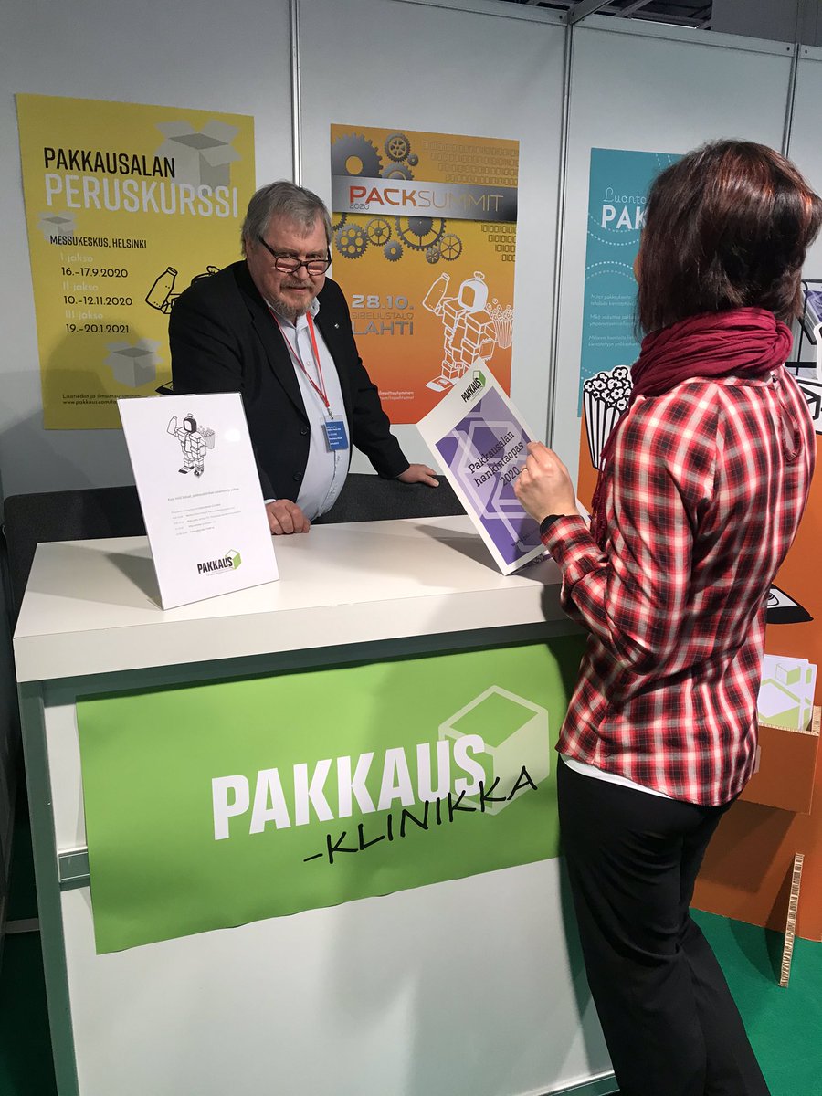 PakkausCom's tweet photo. Tervetuloa Pakkausklinikalle! Alan parhaat asiantuntijat auttavat ja vastaavat kysymyksiisi. #PacTec https://t.co/InBhdaz8fL