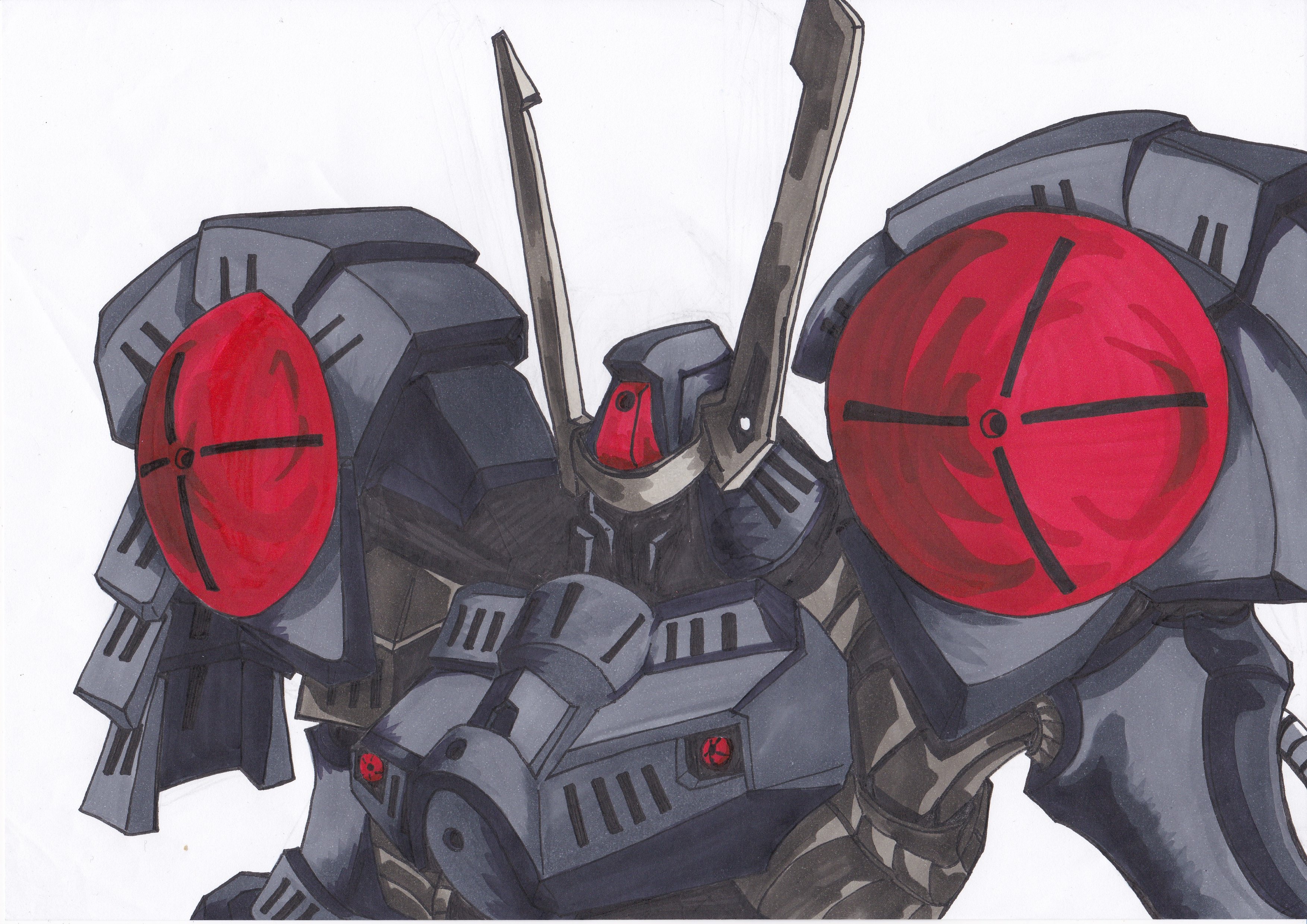 Twitter 上的 ガンテツの部屋 黒騎士描きました 黒騎士さん 資料集めるの大変でした Gt Lt ヴァッシュで調べたら台風の人が出てくるし 画像はガレキばっかりで顔見えないしで 結局顔は描けませんでしたｗｗ コピック アナログイラスト