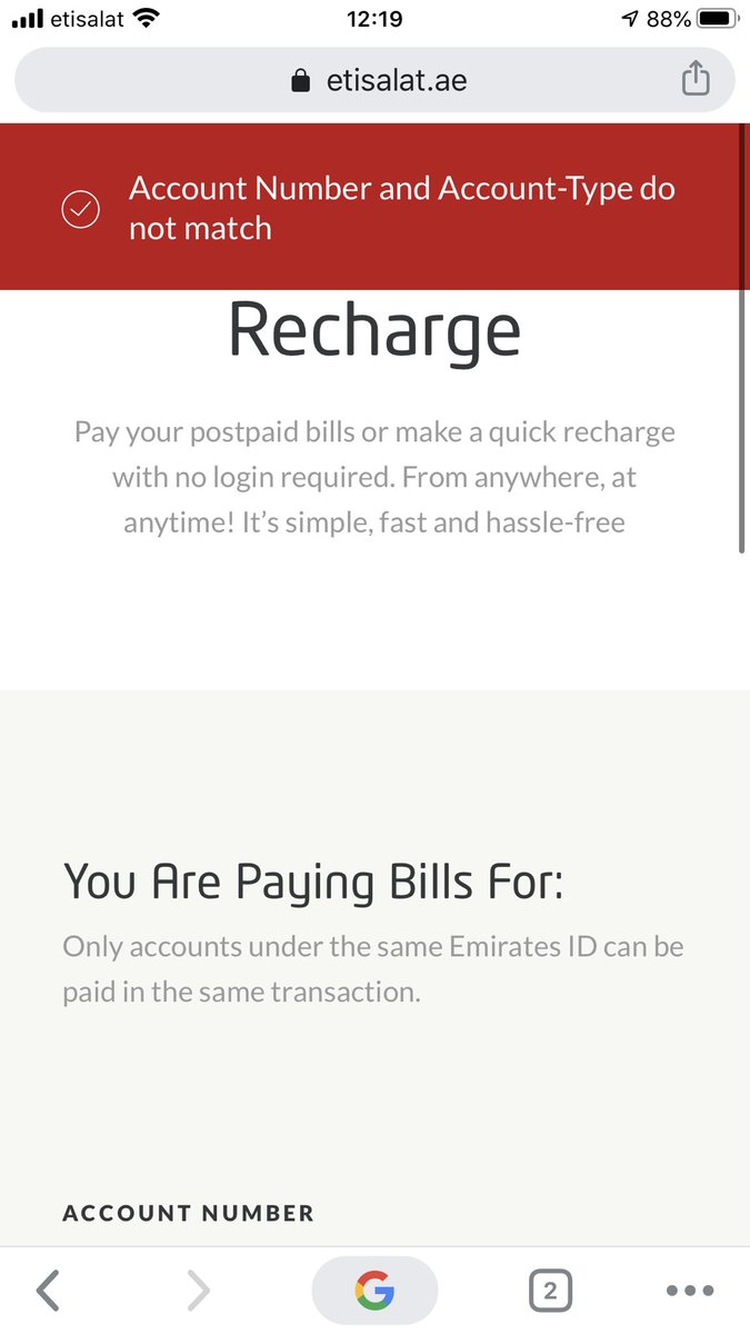 aelsadek's tweet photo. @Etisalat_Care hey there, I’m trying to pay my mobile phone bill through your online quick pay page, but I keep getting this error message when I click “Accept and continue” for the amount. https://t.co/XQRxXfdRzA