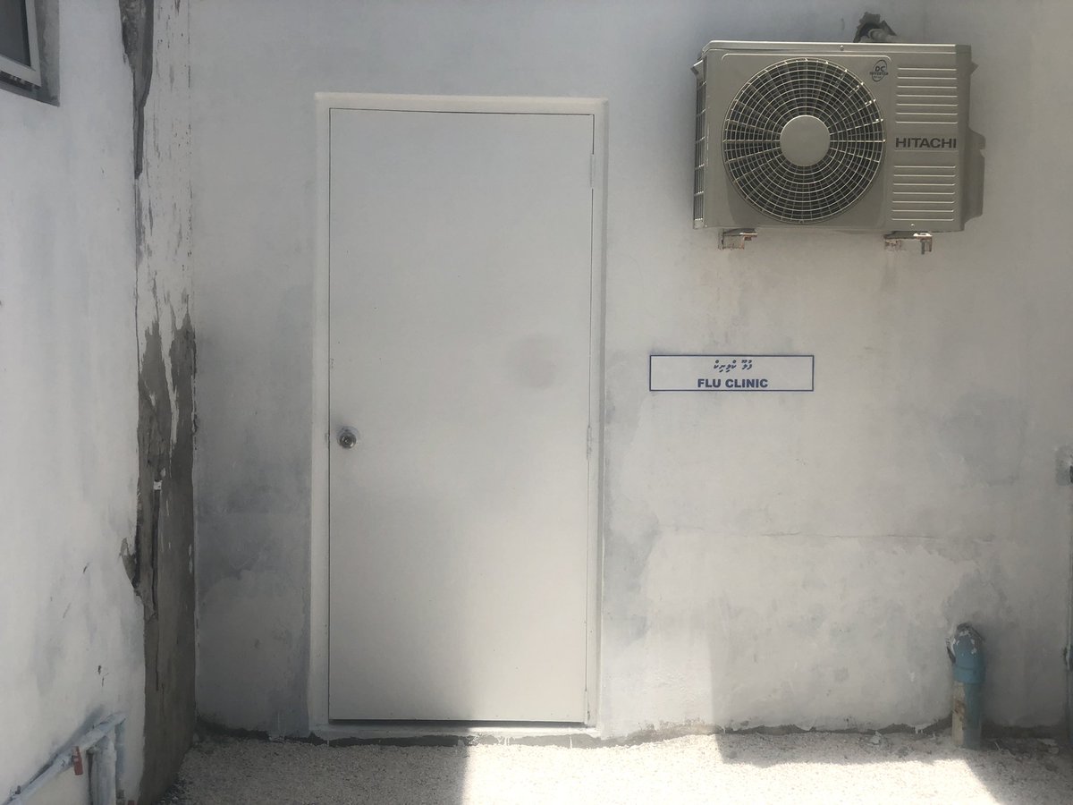 GaHospital's tweet photo. #COVID19 aai gulhigen miadhu  11 March 2020 Hospital gai hulhuvigen dhiya Flu Clinic. adhi meege ithurun Resort adhi Safari thakugai massakai kuravva muzzazafun doctorah dhekkumah Hospital vadaigathuge kurin Hotline No: 7989434 ah gulhuvvaigen kuriah gendhiun edhn.

@MoHmv https://t.co/RxcL4tZb83