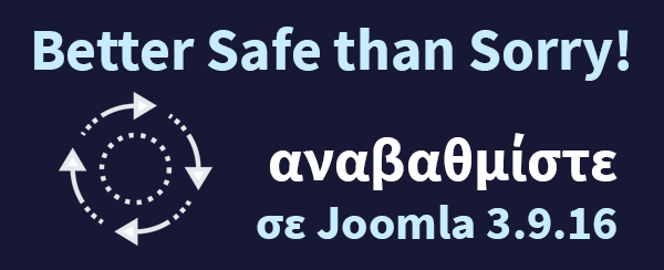 onscreengr's tweet photo. Δημοσιεύθηκε η έκδοση 3.9.16 του #Joomla!, που αντιμετωπίζει 6 προβλήματα ασφάλειας και βελτιώνει, σε πάνω από 20 σημεία, την εφαρμογή.
Oι ιστοσελίδες με ενεργή υπηρεσία υποστήριξης της Onscreen Web Services, αναβαθμίζονται σήμερα.
Η δική σας ιστοσελίδα είναι ενημερωμένη; https://t.co/SFBZMLAKy8