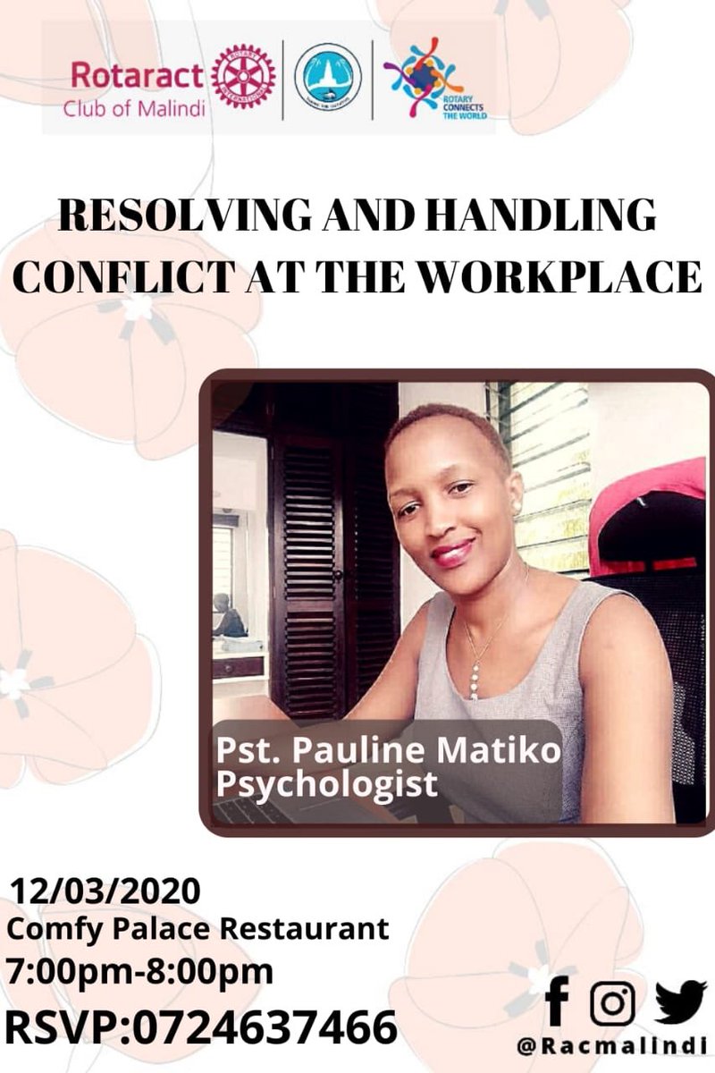 🗣2020 haitaki makasiriko😌 But 🤔living and working with humans ain't a smooth journey all the way right?
Well how about some tips on how to handle conflicts at your workplace? 🤦🏾‍♀🤦🏿‍♂
This is a no miss meeting🔥And it's totally free🤪💁🏽. So come one come all👯🏾