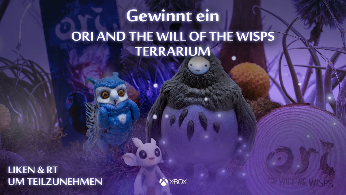 XBOX_DACH's tweet photo. Ihr zockt schon fleißig das neue Ori? 
Dann jetzt kurz Pause &amp; hier mitmachen. Dank @XboxUK verlosen wir ein Ori-Terrarium 🔮

So macht ihr mit:
1. @XboxDACH folgen ✅
2. Tweet liken + RT ❤️🔁
3. Verratet uns eure Meinung zum neuen Ori-Teil 💬

TNB 👉 https://t.co/One97yOLxA https://t.co/98Rx9qLnPK
