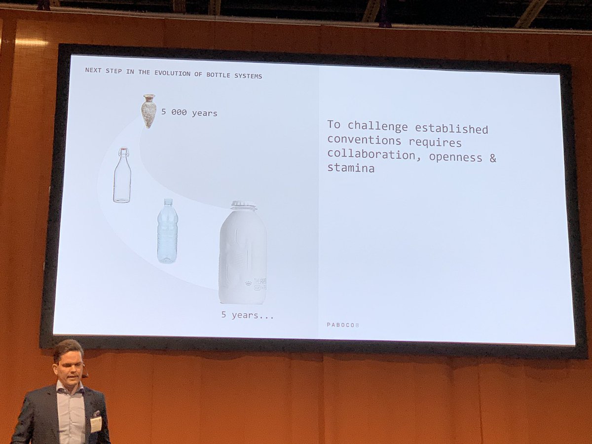 AnnPlough's tweet photo. What’s the evolution of the beverage bottle? Moving toward a paper-based model with #thepaperbottle via #collaboration with @teknos_group & #paboco #pactec #foodtech https://t.co/ryIAEJ2bp8