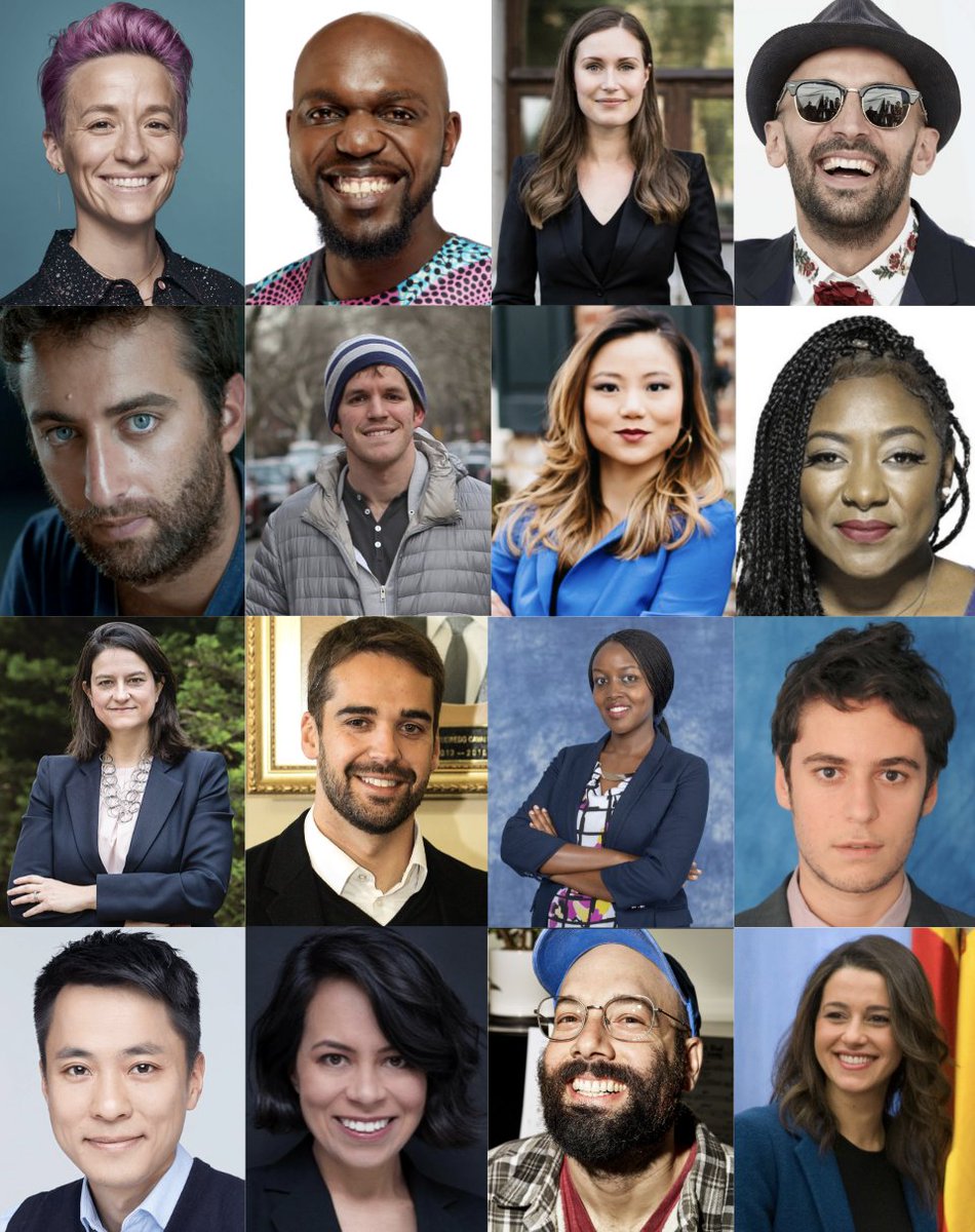 From soccer to society, innovation to inspiration - these are the Young Global Leaders of 2020.

Meet them here: bit.ly/2VZXrCI

#ygl20 @yglvoices

<a href="/mPinoe/">Megan Rapinoe</a> <a href="/MarinSanna/">Sanna Marin</a> @jrart <a href="/humansofny/">Brandon Stanton</a> <a href="/GabrielAttal/">Gabriel Attal</a> <a href="/mcaruanagalizia/">Matthew Caruana Galizia</a> <a href="/MusoniPaula/">Paula Ingabire</a>