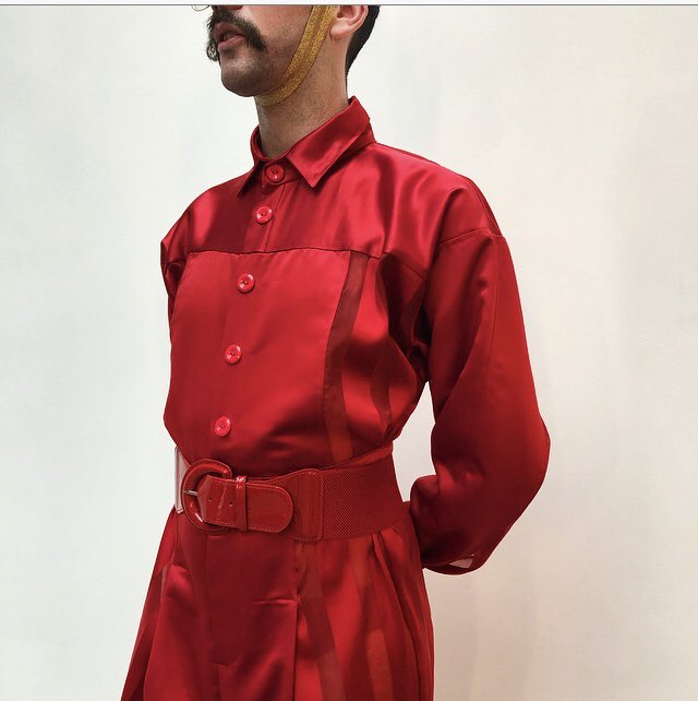 rdlaight's tweet photo. We made @HClaytonWright this gorgeous Red Satin Silk see through jump suit for his incredible show Sex Education .It’s coming to London and I think you should go and see just how good he looks in it . https://t.co/lsbT6ovtcw https://t.co/krrB7vWJgK