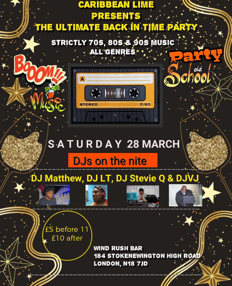 WindrushBar's tweet image. Date for your diary... 28 March for the ultimate back in time party... #Caribbeanlime