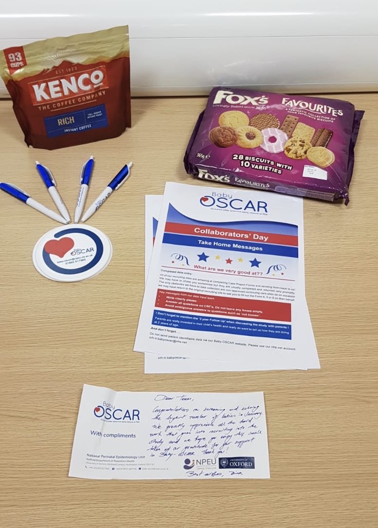 Lovely start to a Wednesday with a lovely treat from <a href="/NPEU_CTU/">NPEU</a> for screening &amp; echoing the most babies for Baby-OSCAR in Feb ❤️