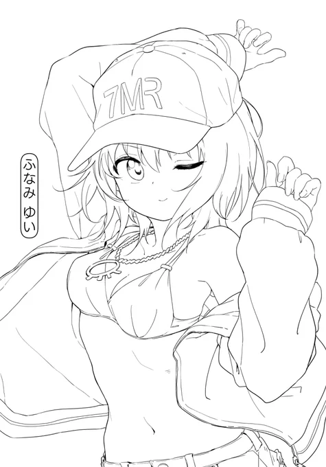 これは時間がなくてサークルカットにできずぬりえ状態のまま放置された船見さん 