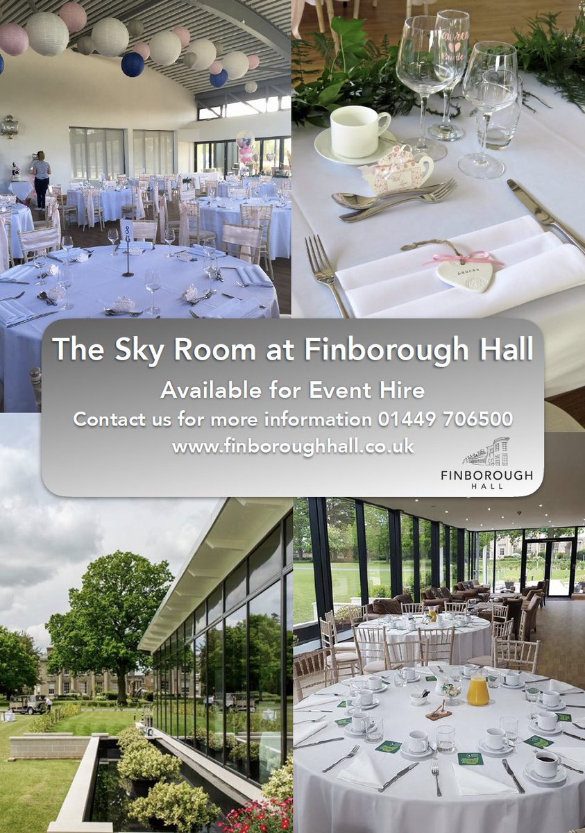 Whether it's a wedding, a special celebration or a corporate meeting, the Sky Room at Finborough Hall is available for hire. To find out more, please contact us on 01449 706500 #venue #weddings #meetings #celebration