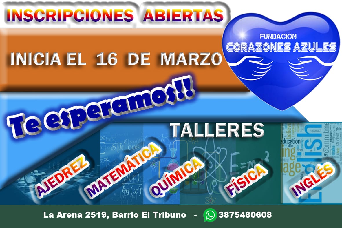FerSiarezEa's tweet photo. Ya se encuentran abiertas las inscripciones. Fundación #CorazonesAzules te ofrece una variedad de talleres #Acercáte 
No te lo podes perder!!!
@artydance23 
@patriciapinasco 
@fguillesaavedra 
@Gladys00526172 
@matiaszaki16 
@ricardinius https://t.co/k0H0qNFw4z
